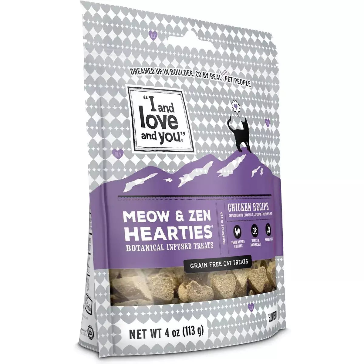 I and Love and You Meow and Zen Hearties Chicken Recipe Cat Treats 4 oz I and Love and You