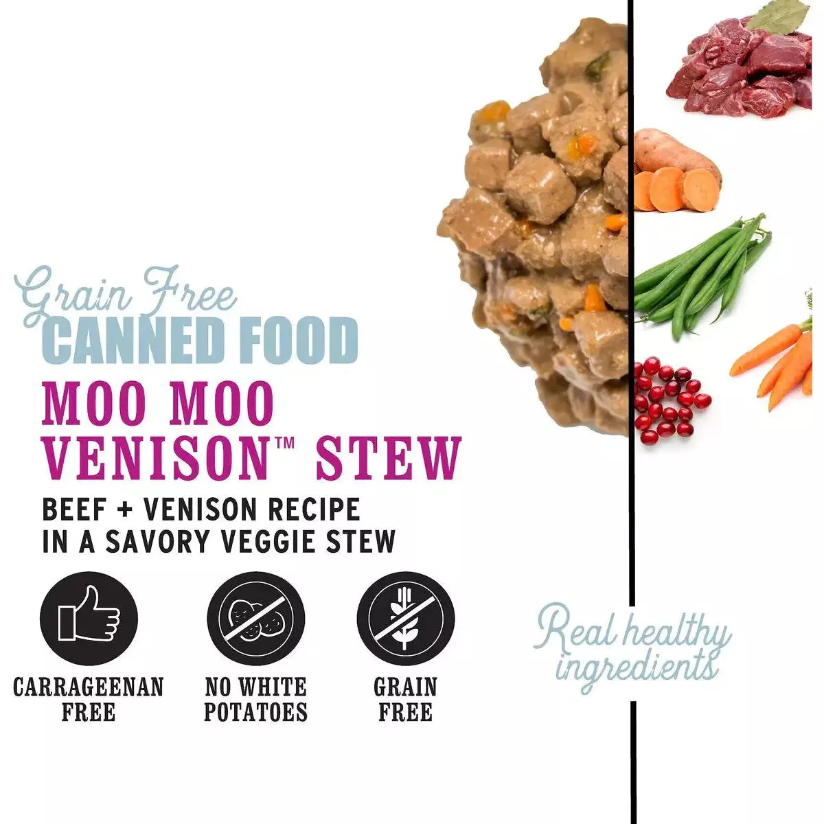 I and Love and You Moo Moo Venison Stew Grain-Free Canned Dog Food 13 OZ CAN (12 PACK) I and Love and You