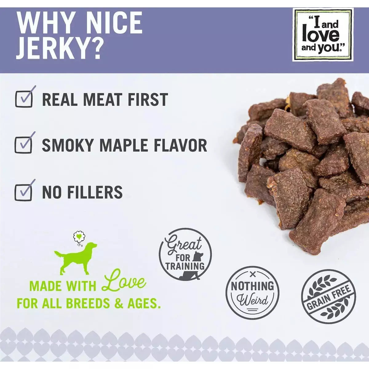 I and Love and You Nice Jerky Bites Grain-Free Dog Treats I and Love and You