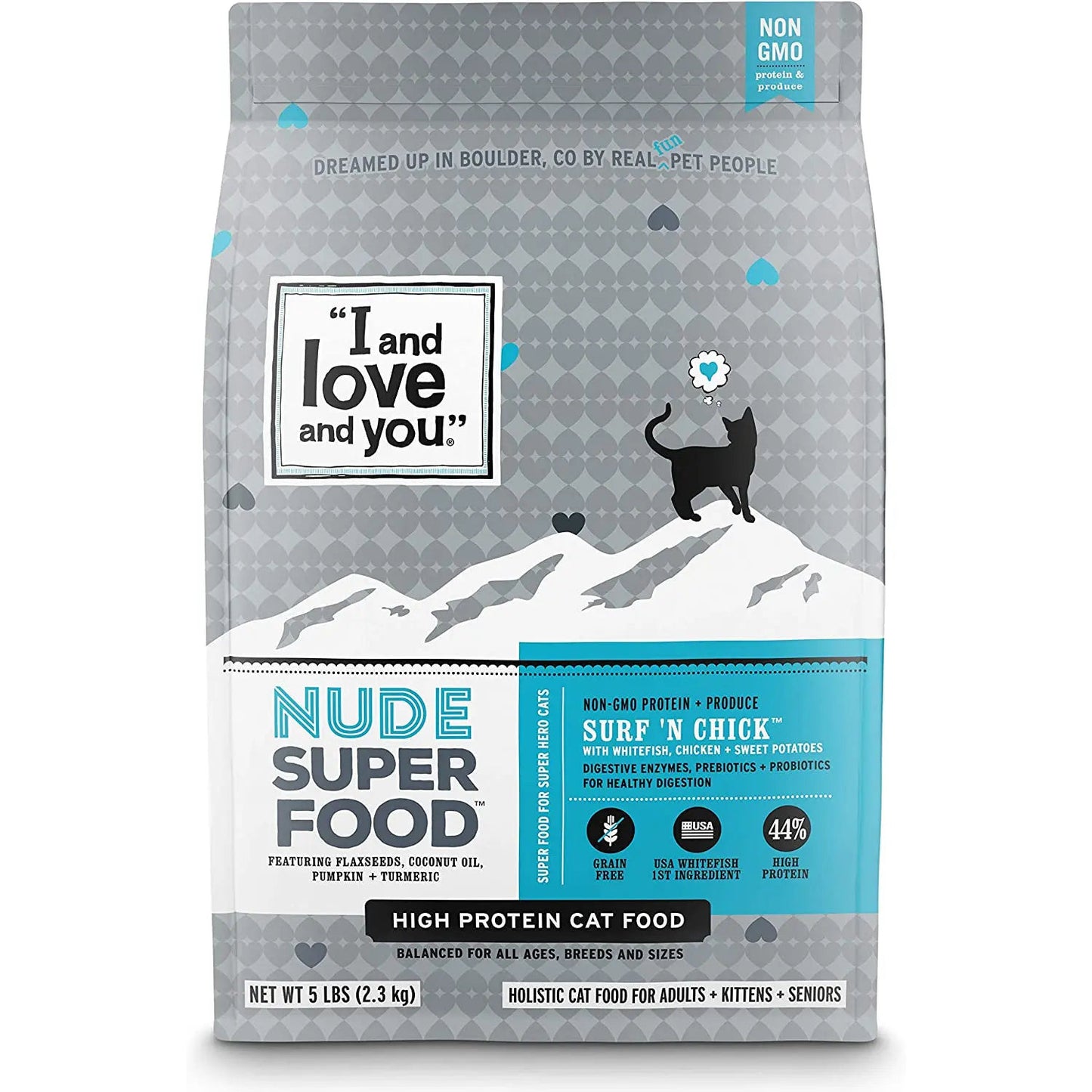 I and love and you Nude Superfood Grain Free Limited Ingredient Kibble Dry Cat Food 5 LB BAG I and Love and You
