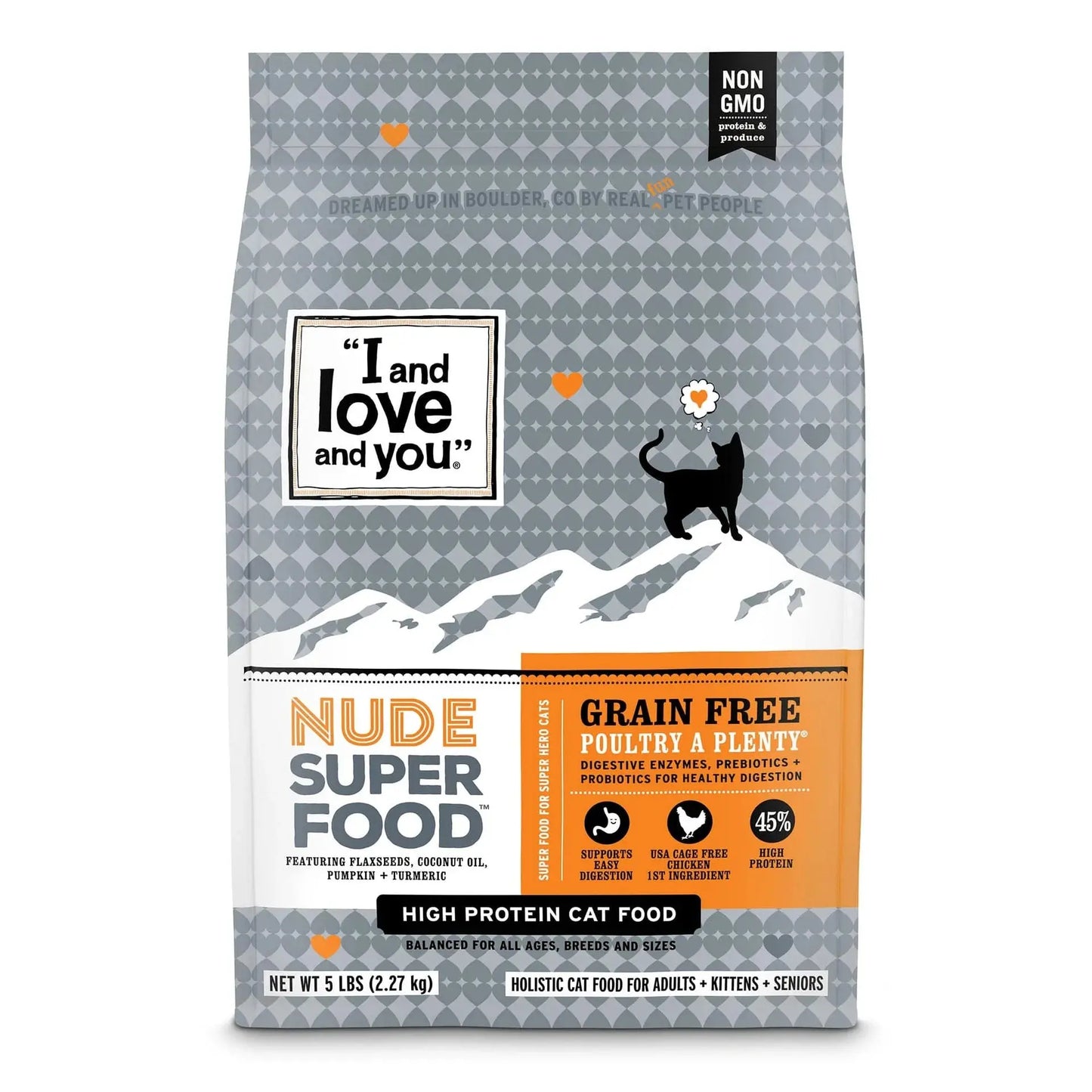 I and love and you Nude Superfood Grain Free Limited Ingredient Kibble Dry Cat Food 5 LB BAG I and Love and You