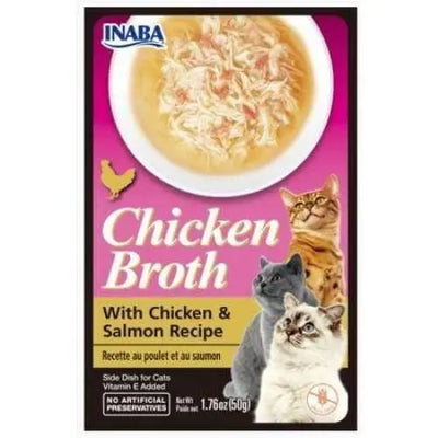 Inaba Chicken Broth with Chicken and Salmon Recipe Side Dish for Cats Inaba LMP