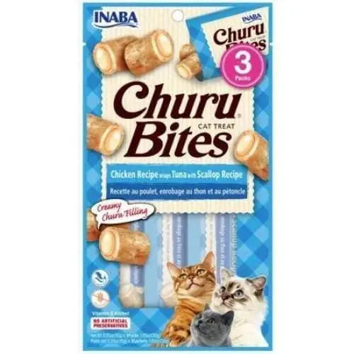 Inaba Churu Bites Cat Treat Chicken Recipe wraps Tuna with Scallop Recipe Inaba LMP