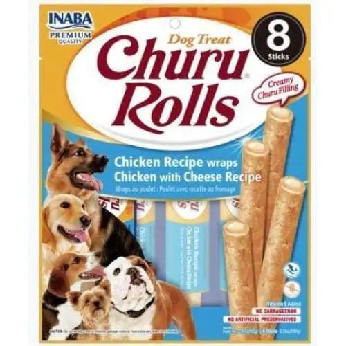 Inaba Churu Rolls Dog Treat Chicken Recipe wraps Chicken with Cheese Recipe Inaba LMP