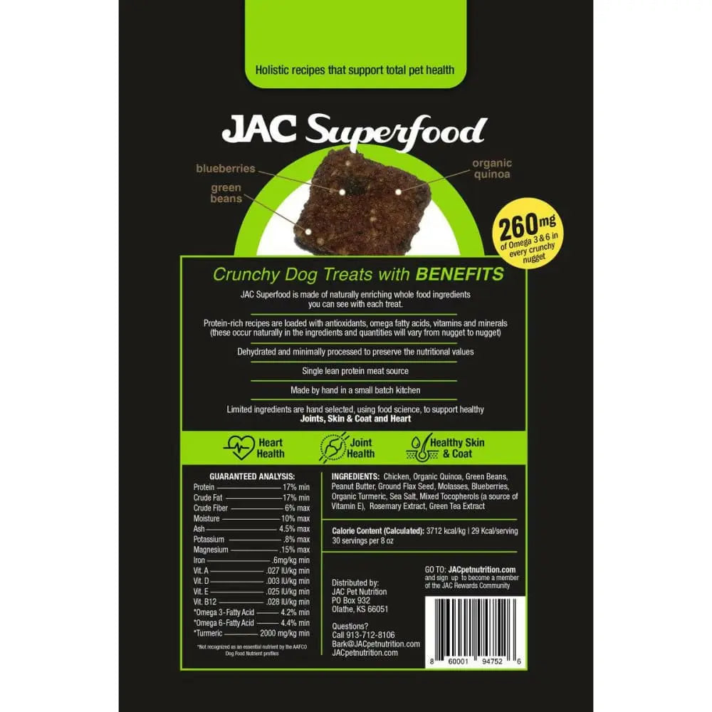 JAC Superfood All Natural Dog Treats with Joint Inflammation, Arthritis or Itchy Skin & Coat JAC