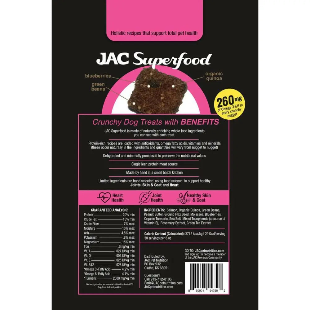JAC Superfood All Natural Dog Treats with Joint Inflammation, Arthritis or Itchy Skin & Coat JAC