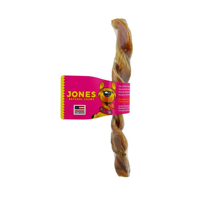Jones? Bully Beef Stick Twister Natural Dog Chews Large 8 Inch 1 Pack Jones? Natural Chews