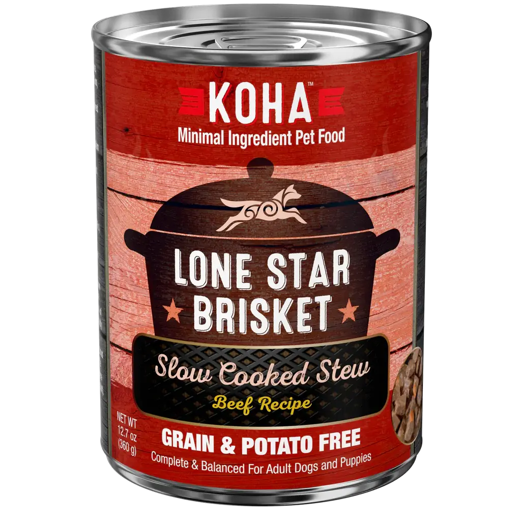 KOHA Lone Star Brisket Slow Cooked Stew Beef Recipe for Dogs 12.7oz Case of 12 KOHA