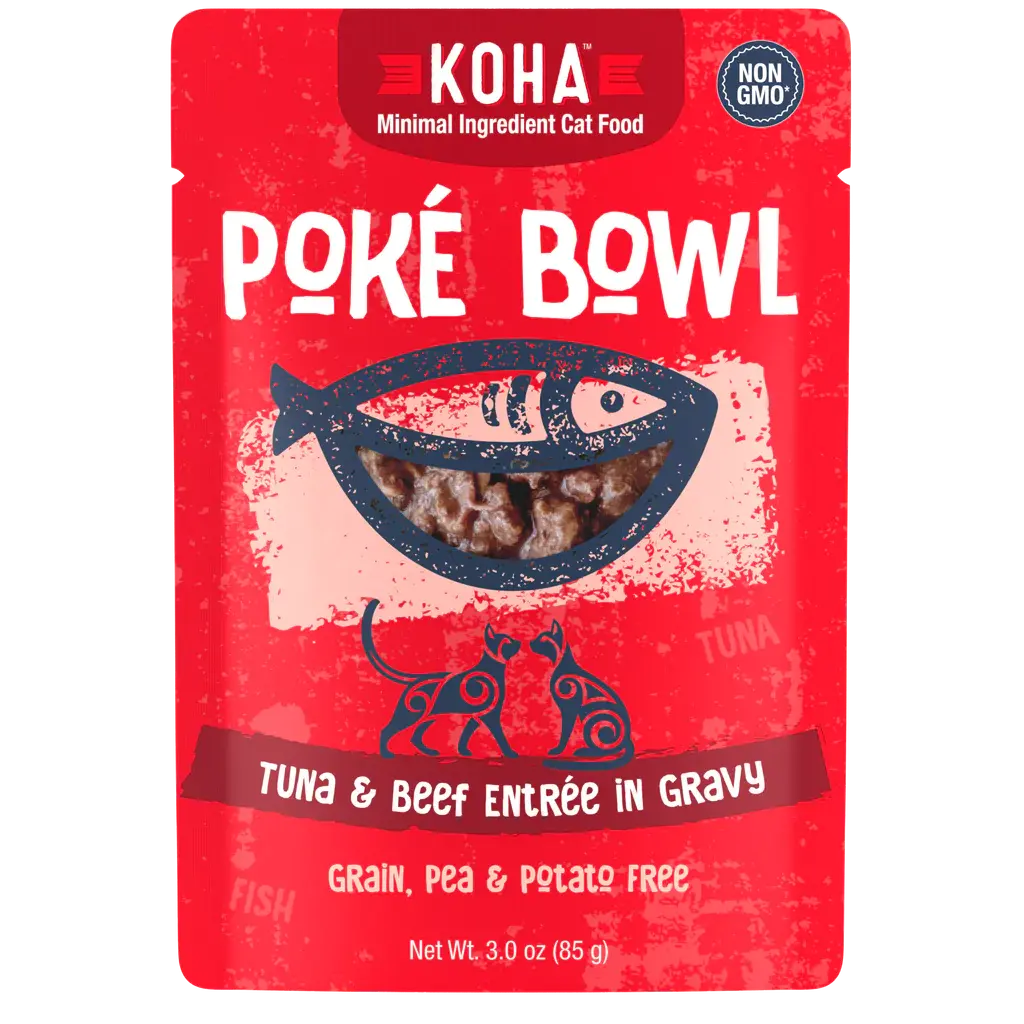 KOHA Poké Bowl Tuna & Beef Entrée in Gravy for Cats KOHA