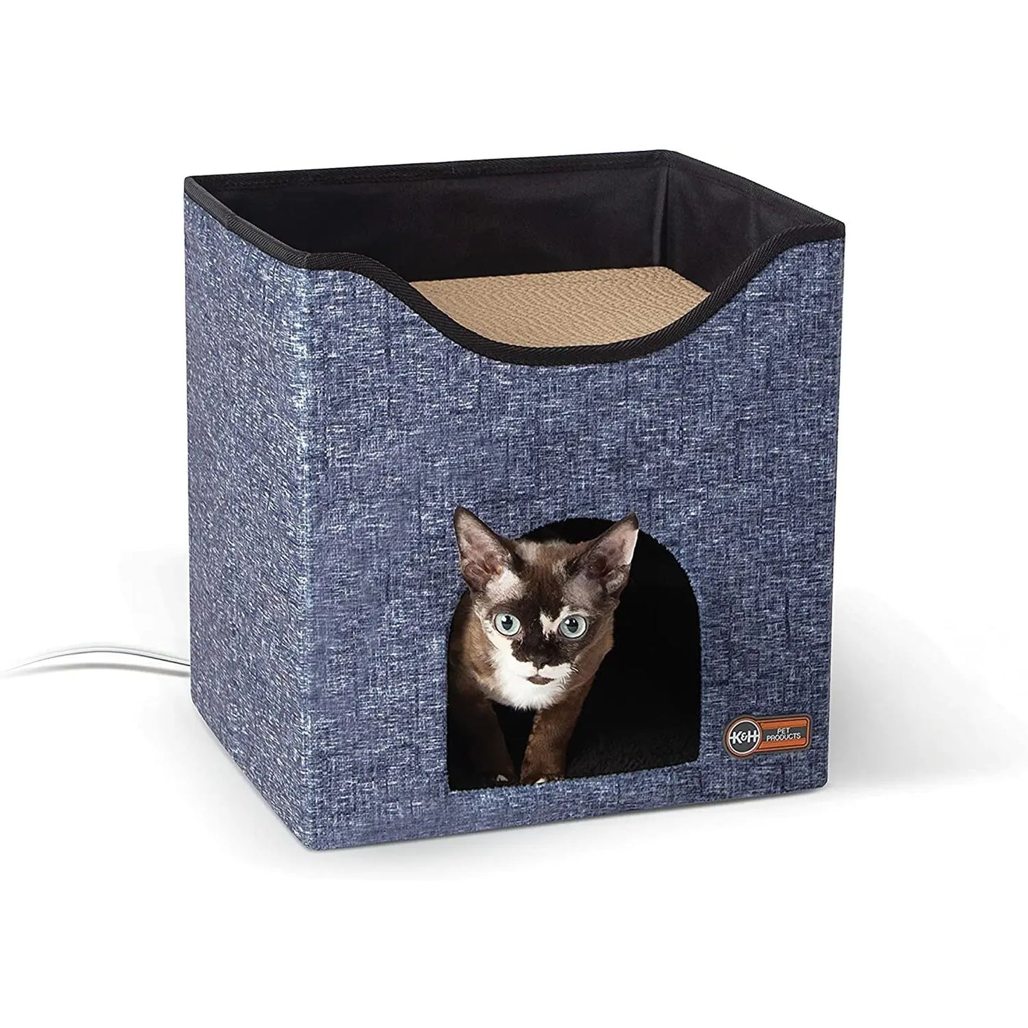 K&H PET PRODUCTS Thermo-Kitty Playhouse Heated Cat House & Cat Scratcher, 12" x 14" x 15" 4W K&H Pet Products