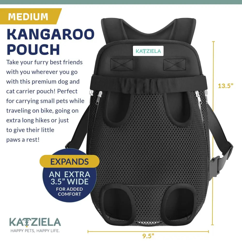 Kangaroo Puppy Pouch Carrier Backpack Travel Katziela
