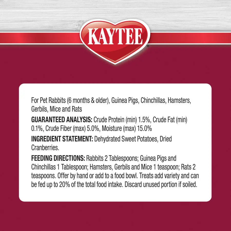 Kaytee Natural Snack with Superfoods Sweet Potato & Cranberry Kaytee