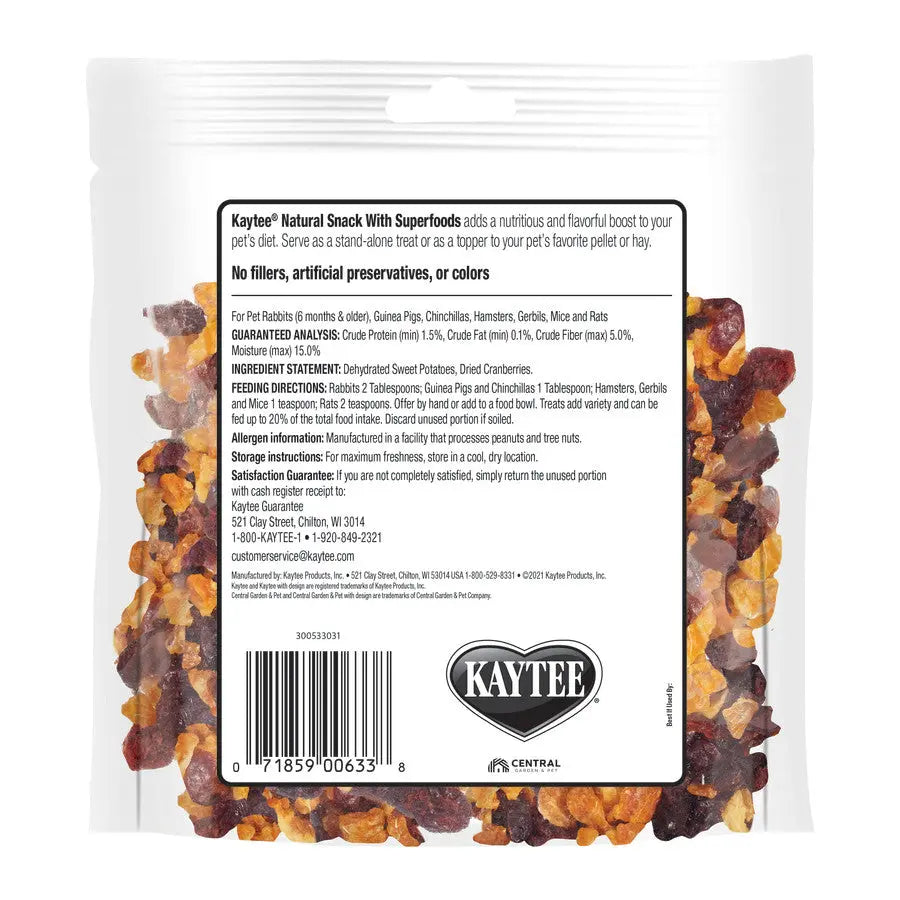 Kaytee Natural Snack with Superfoods Sweet Potato & Cranberry Kaytee