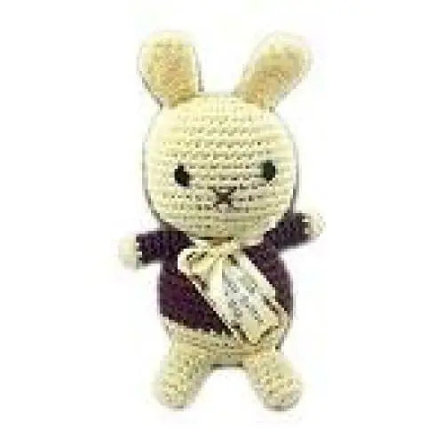 Knit Knacks Foo Foo Bunny Organic Cotton Small Dog Toy Pet Flys