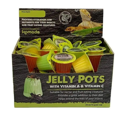 Komodo Jelly Pots Insect Food Fruit Flavor Display 0.56 oz, 40 ct Komodo