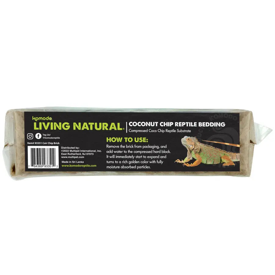 Komodo Living Natural Coconut Chip Reptile Bedding Brick Komodo