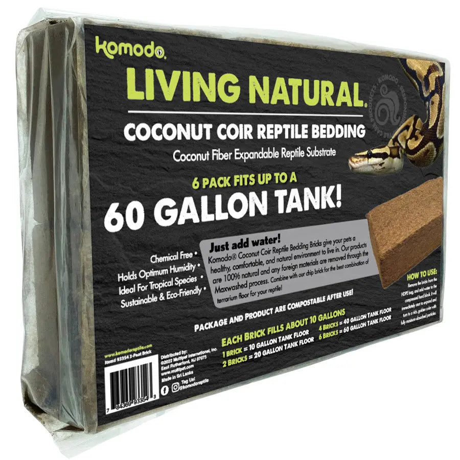 Komodo Living Natural Coconut Coir Reptile Bedding Brick Komodo