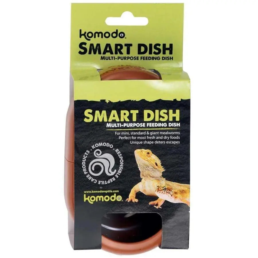 Komodo Smart Dish Multi-Purpose Feeding Reptile Dish Brown 5 in Komodo