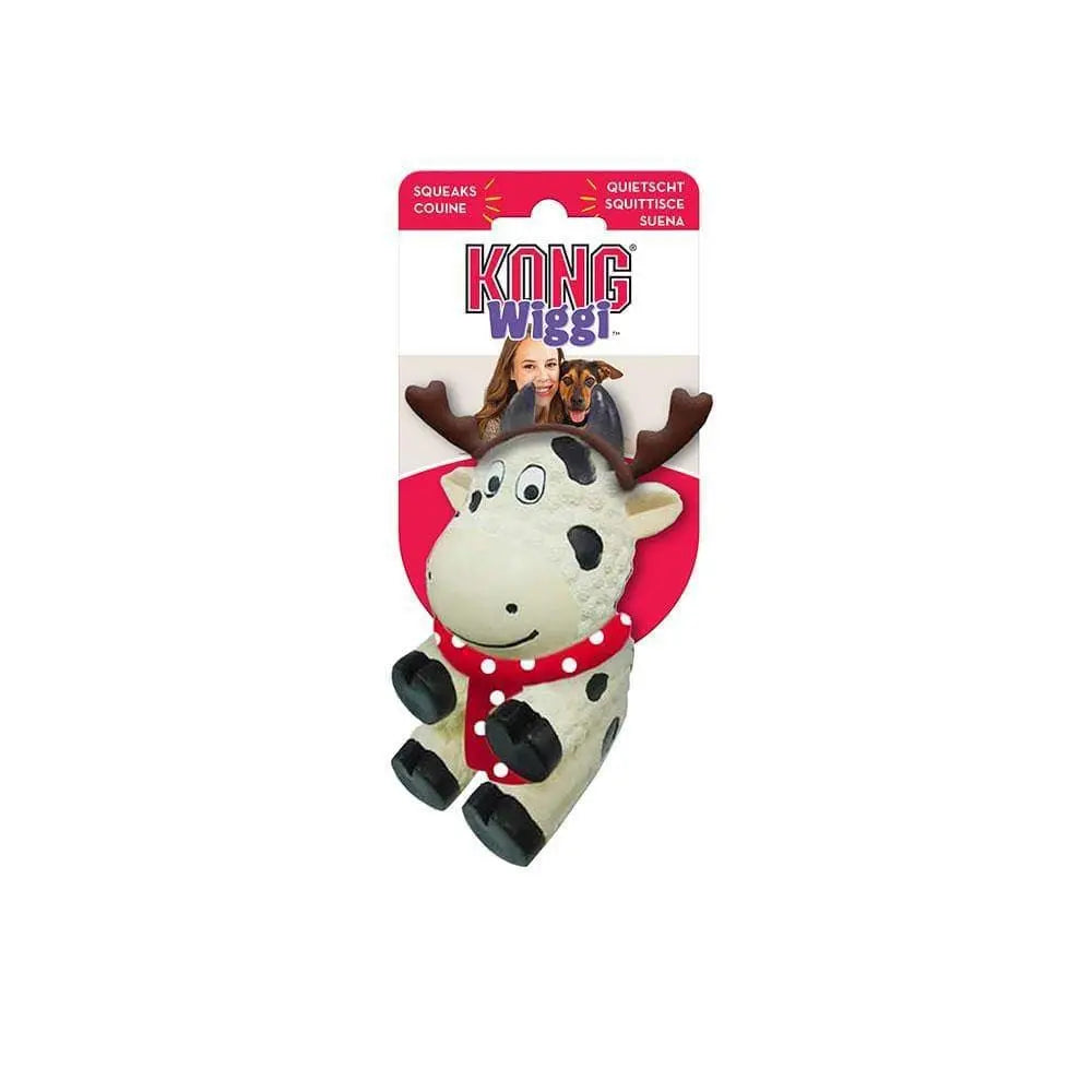 Kong® Wiggi Cow Dog Toys White Small Kong®