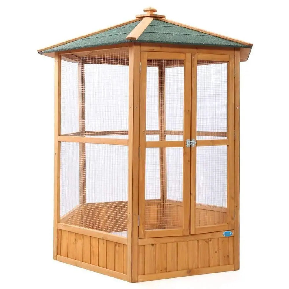 Large Wooden Outdoor Aviary with Covered Roof Wooden Outdoor Bird Cage Talis Us Bird