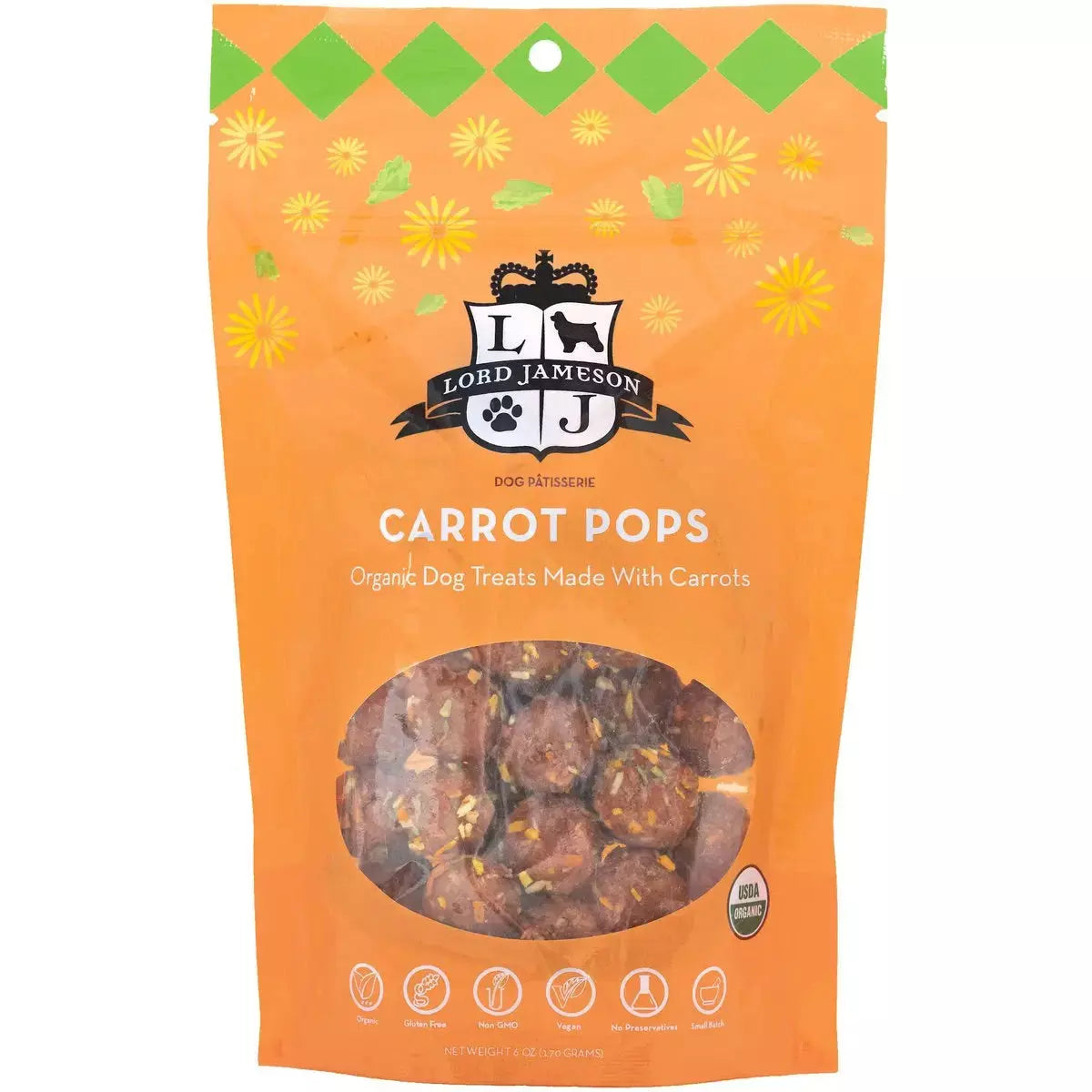 Lord Jameson Carrot Pops Organic Dog Treats 6oz Lord Jameson