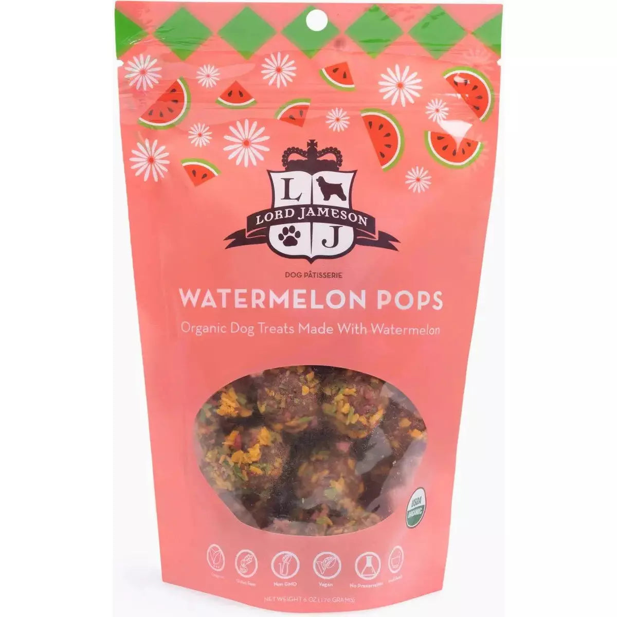 Lord Jameson Watermelon Pops Organic Dog Treats 6oz Lord Jameson