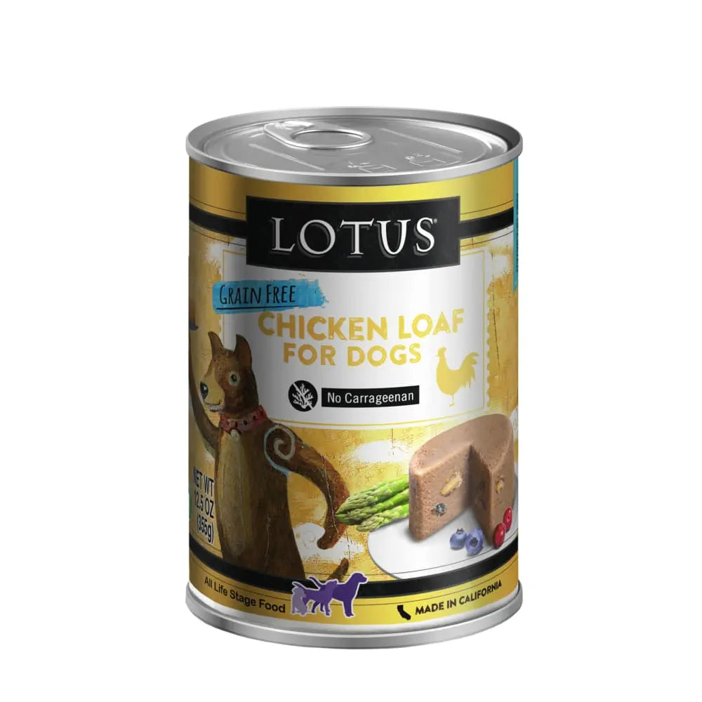 Lotus Chicken Loaf Grain-Free Canned Dog Food 12/12.5oz Lotus