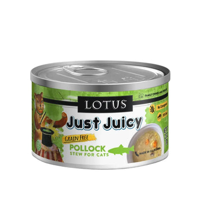 Lotus Just Juicy Pollock Stew Grain-Free Canned Cat Food Lotus
