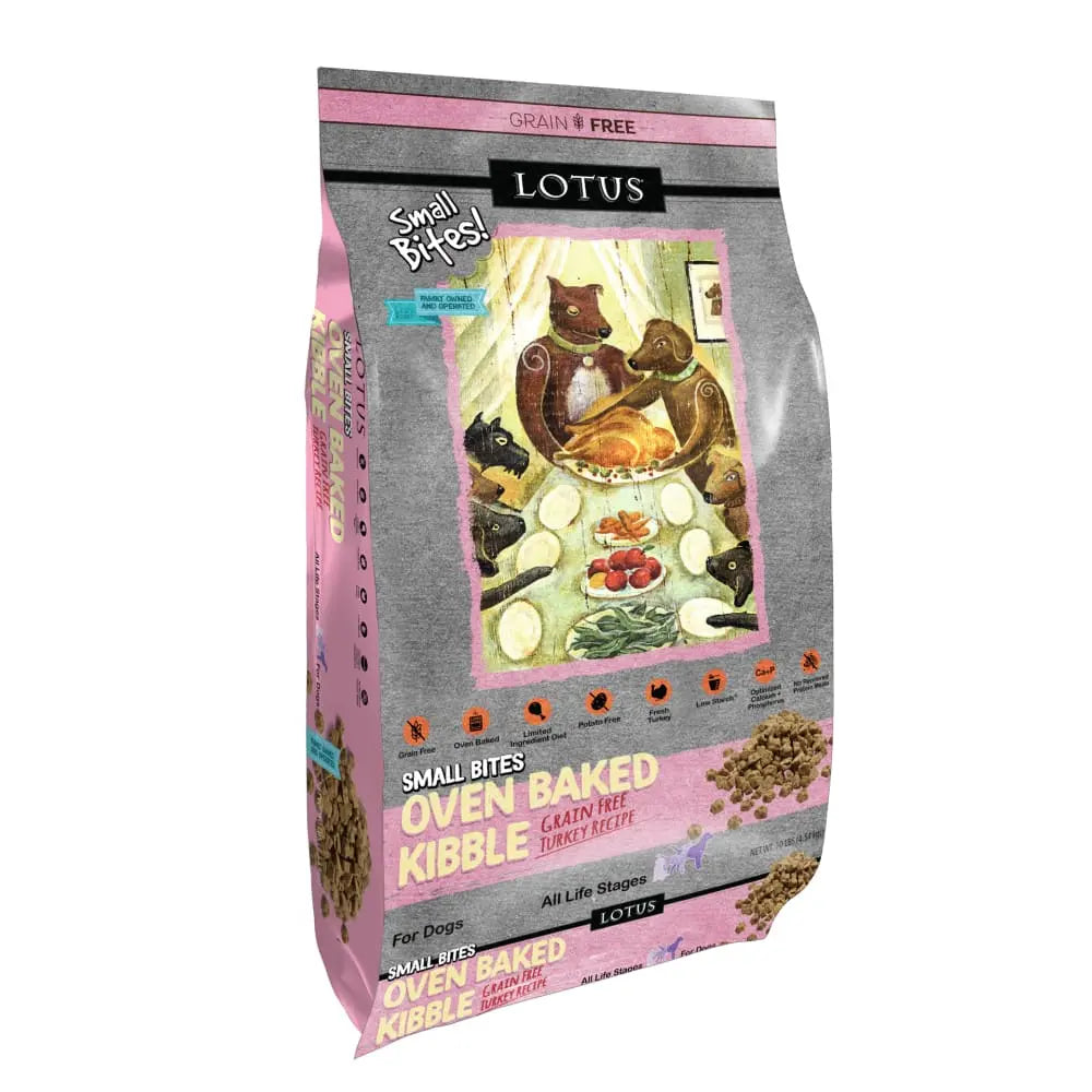 Lotus Oven-Baked Small Bites Grain-Free Turkey Recipe Dry Dog Food Lotus