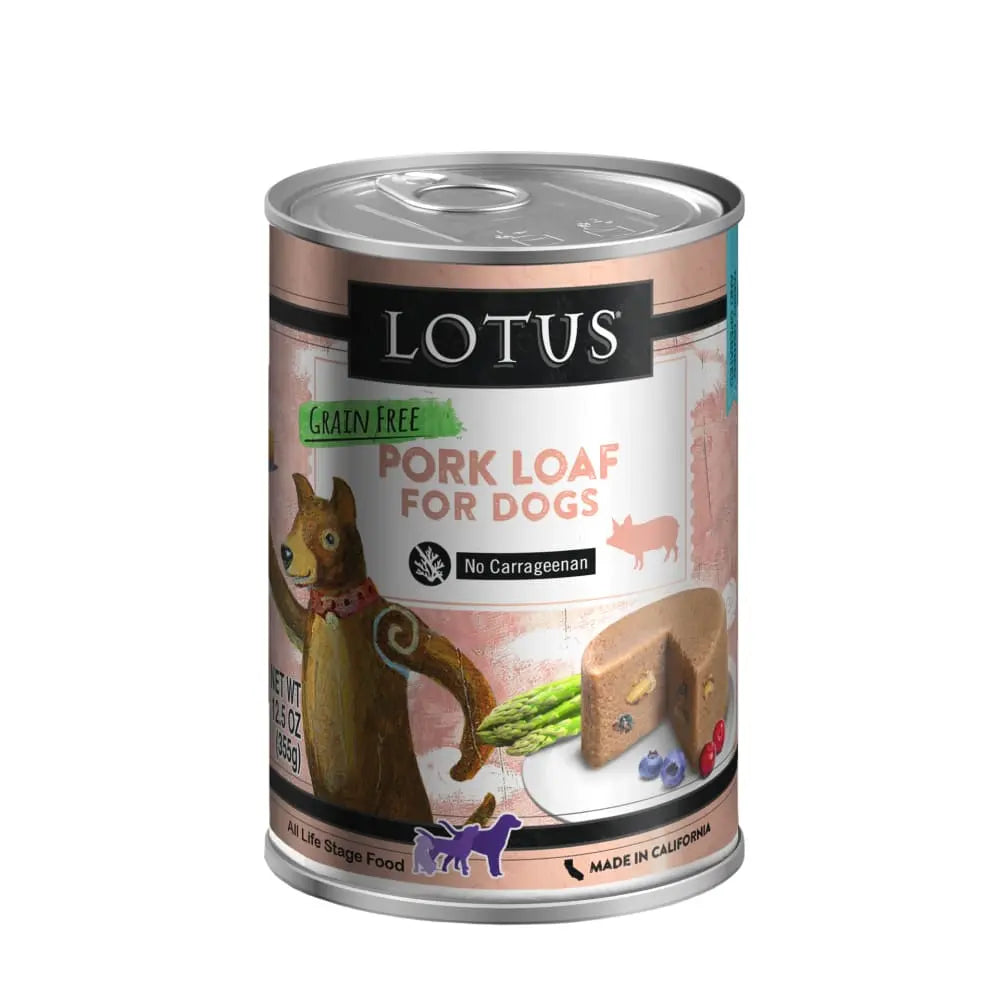 Lotus Pork Loaf Grain-Free Canned Dog Food 12/12.5oz Lotus