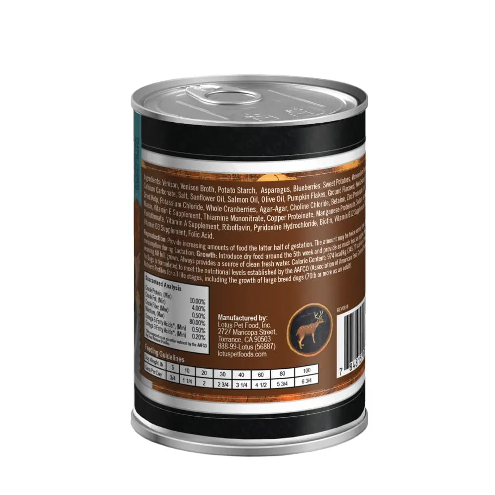 Lotus Venison Stew Grain-Free Canned Dog Food Lotus
