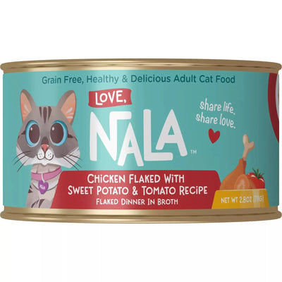 Love, Nala Chicken Flaked with Sweet Potato & Tomato Recipe in Broth Cat Food 2.8oz case of 12 Love Nala