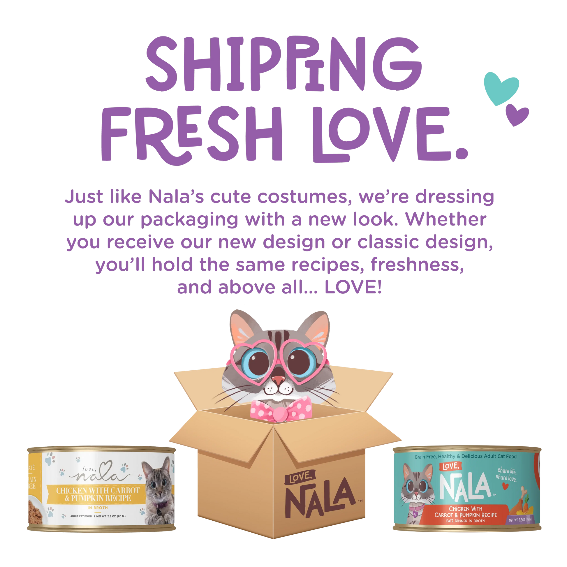 Love, Nala Flaked Chicken with Pumpkin Recipe in Broth Cat Food 2.8oz case of 12 Love Nala