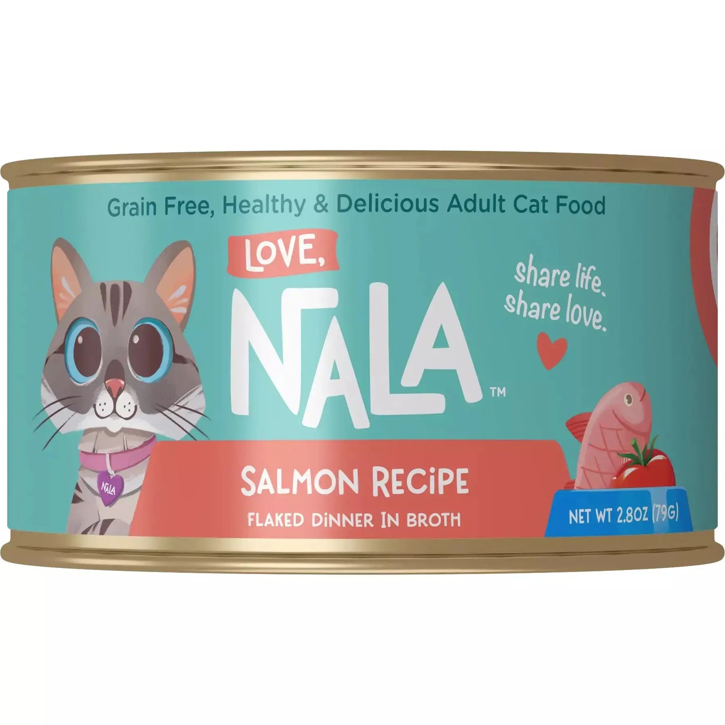Love, Nala Flaked Salmon Recipe in Broth Cat Food 2.8oz Love Nala