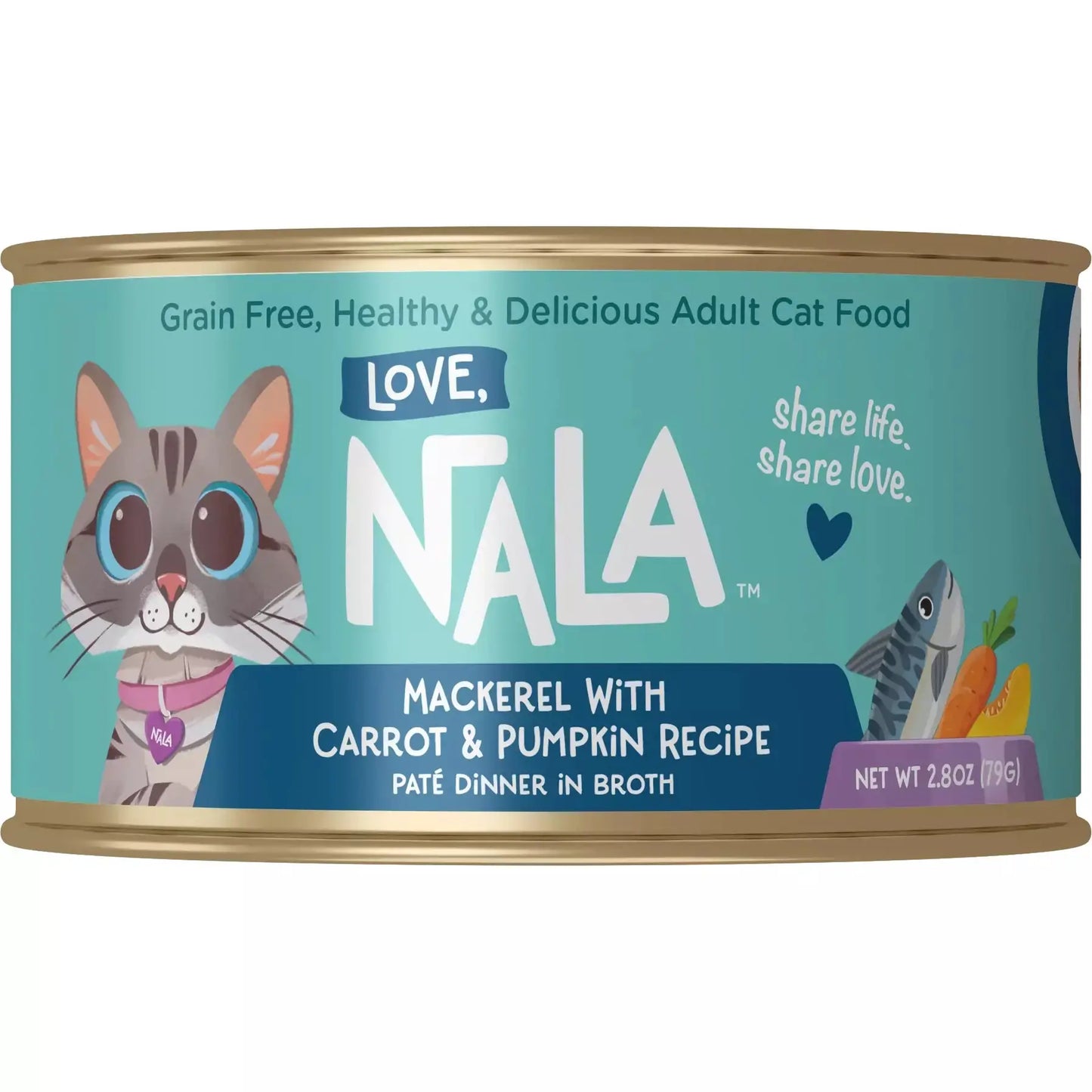 Love, Nala Mackerel Pate with Carrot & Pumpkin Recipe in Broth Cat Food 2.8oz Love Nala