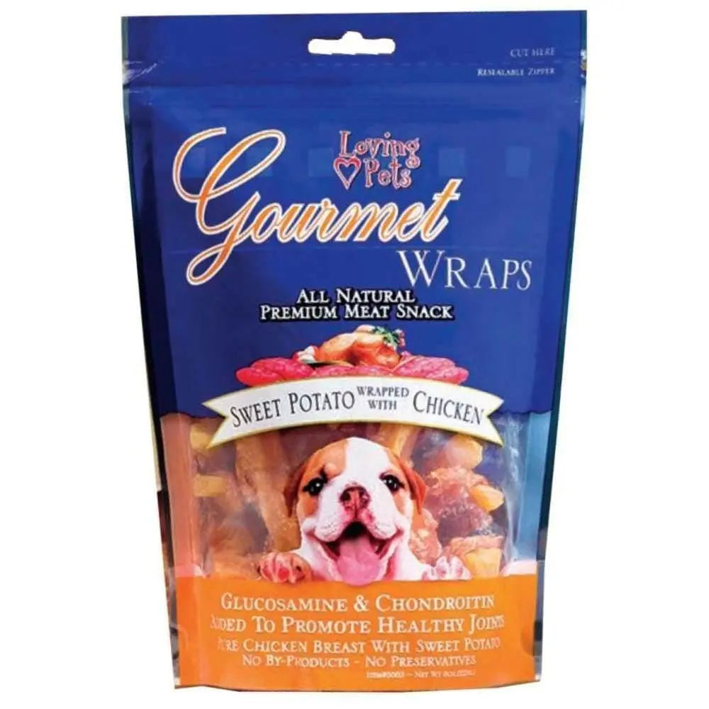 Loving Pets Gourmet Wraps Sweet Potato Wrapped with Chicken Dog Treat 8 oz Loving Pets