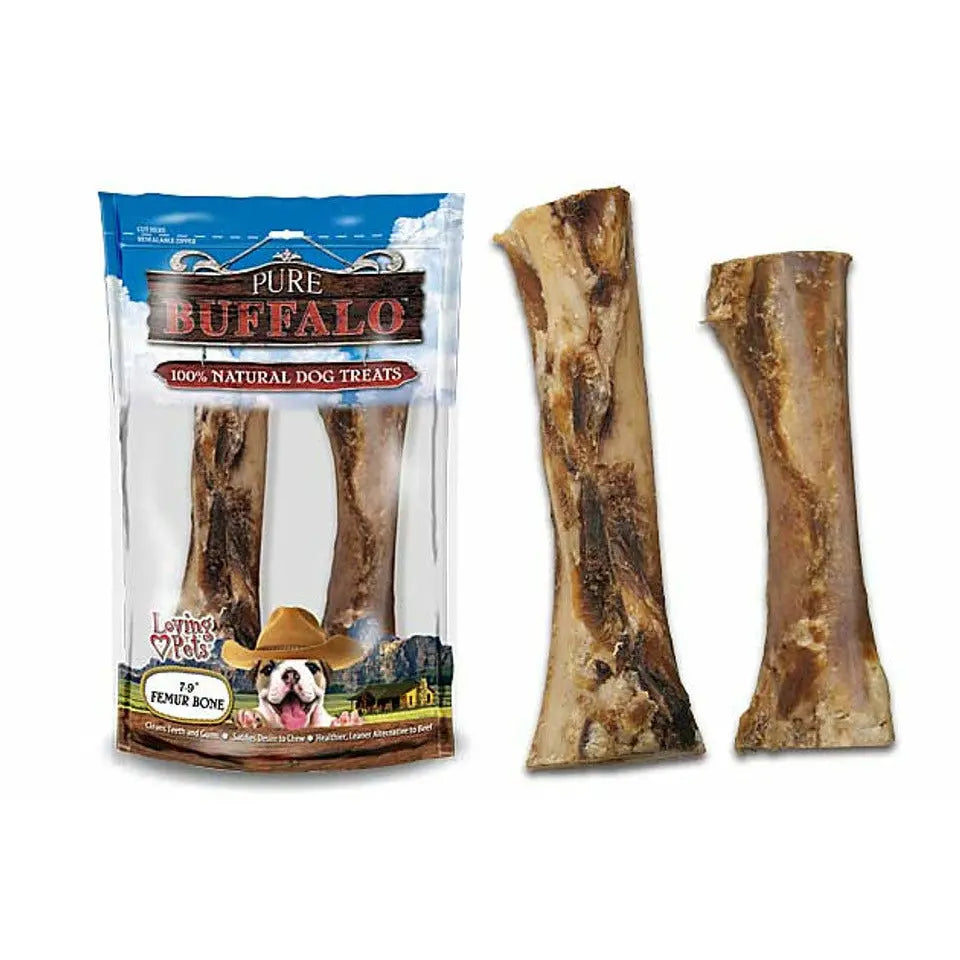 Loving Pets Pure Buffalo 2 Pack Meaty Femur Bones Dog Treats Loving Pets