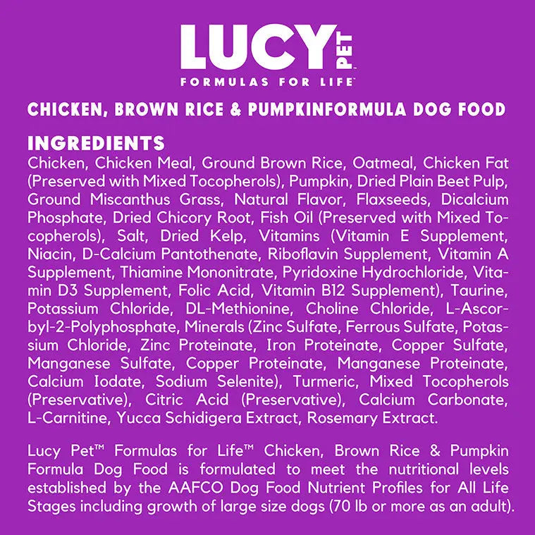 Lucy Pet Products Formula for Life L.I.D. Dry Dog Food Chicken, Brown Rice & Pumpkin Lucy