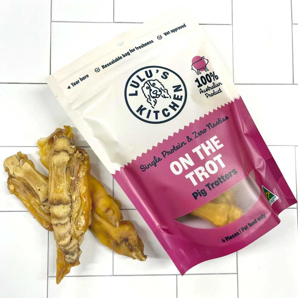 Lulu's Kitchen On The Trot Pig Trotters Dog Treats 4 Pieces Lulu's Kitchen