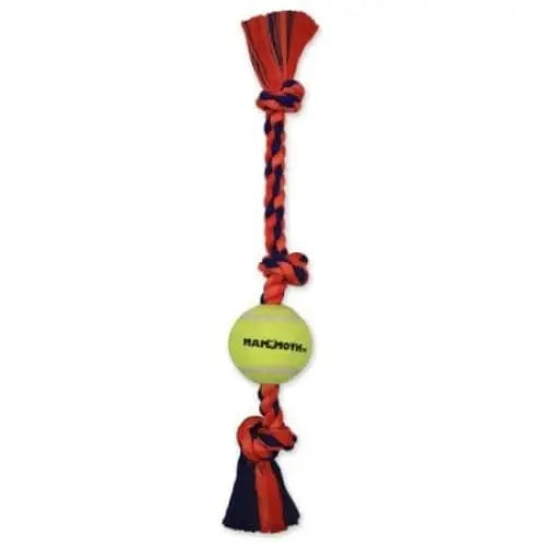Mammoth Flossy Chews Color 3-Knot Tug with Tennis Ball 20" Medium Mammoth