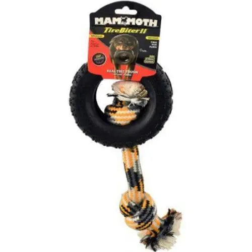 Mammoth Tirebiter II Dog Toy with Rope Medium Mammoth