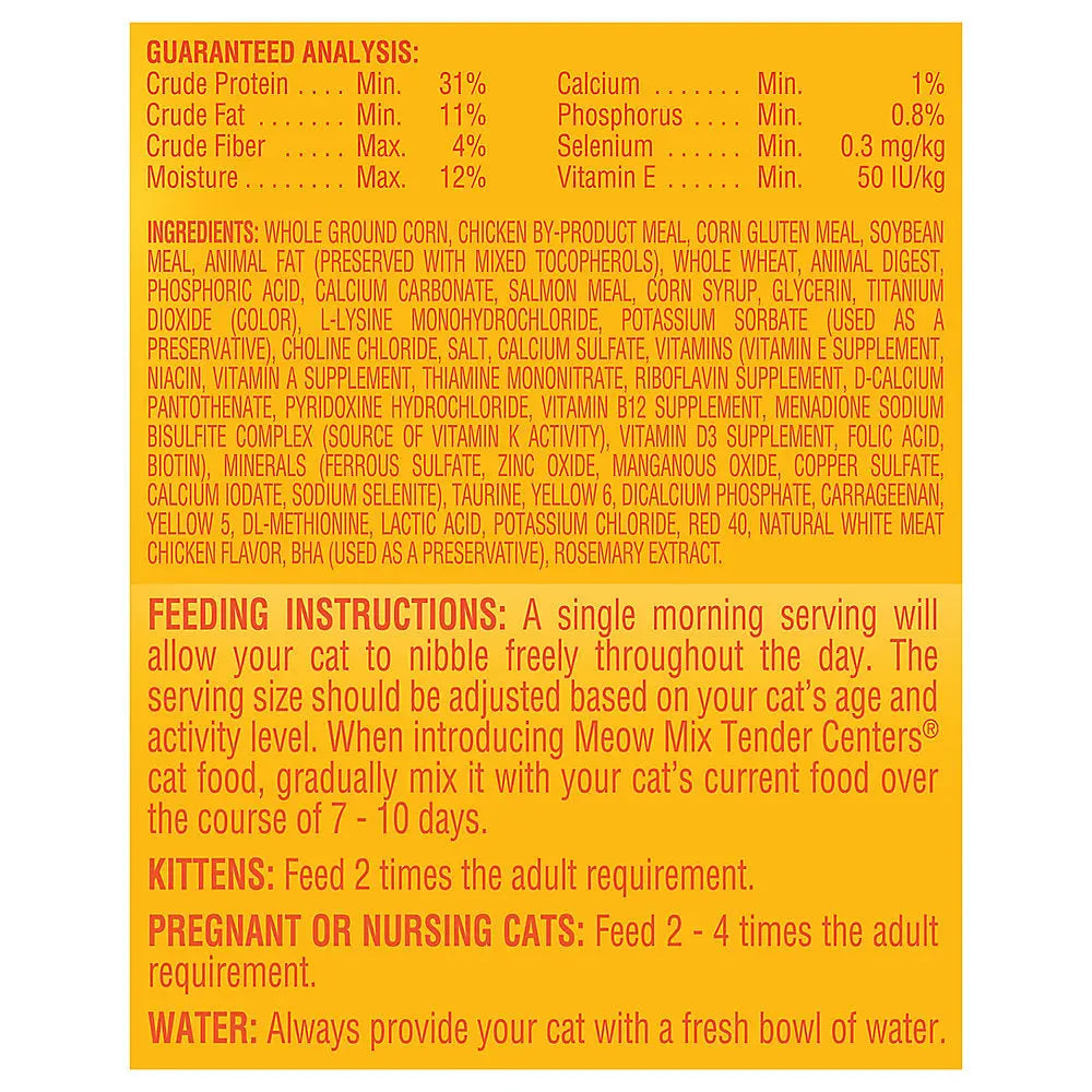 Meow mix sales nutrition facts