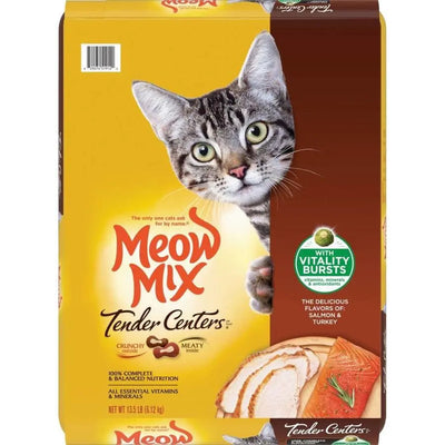 Meow-Mix Tender Centers w/Vitality Bursts Dry Cat Food Salmon & Turkey 13.5 lb Meow-Mix