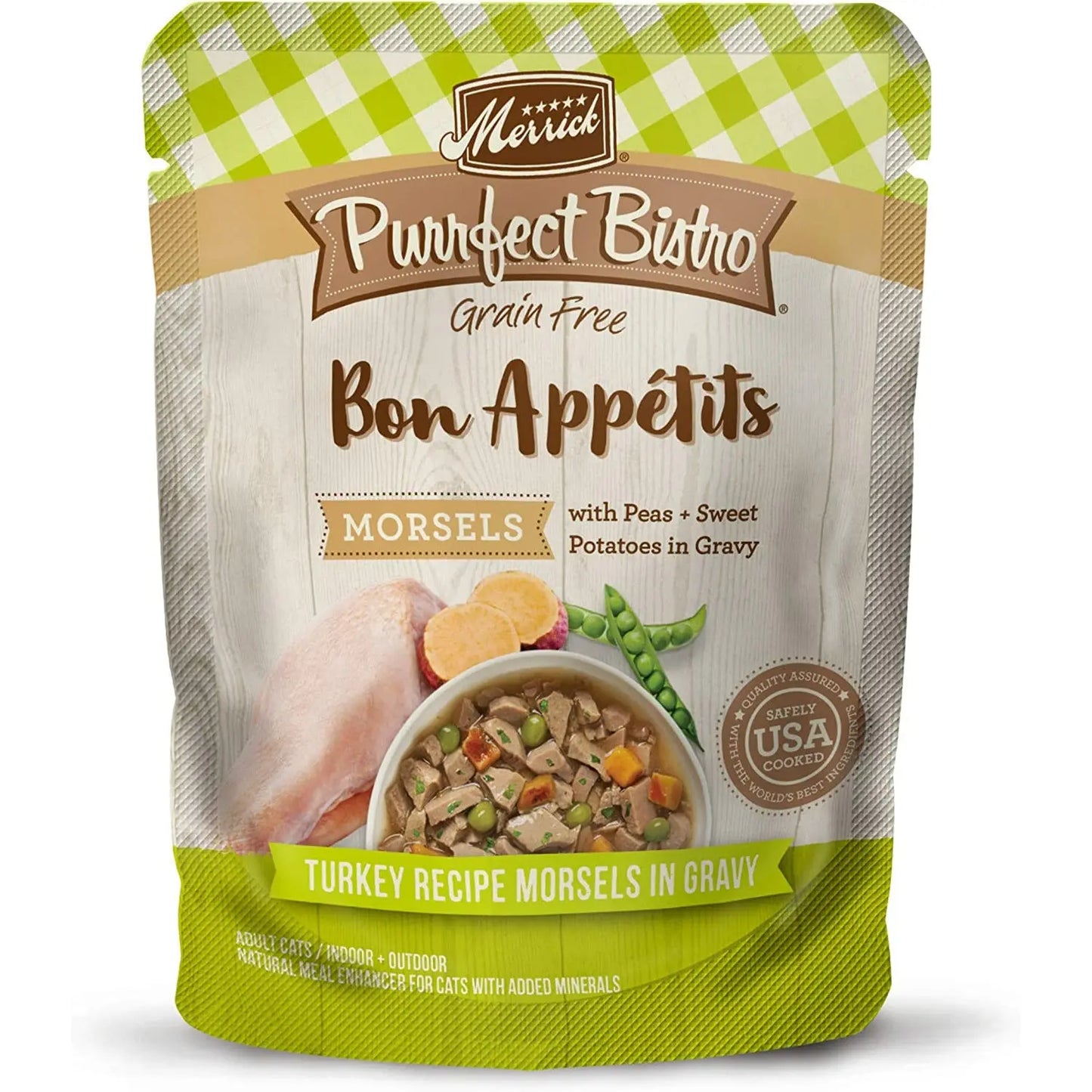 Merrick® Purrfect Bistro® Bon Appétits Grain Free Turkey Recipe Chunks in Gravy Adult Cat Food, 3 Oz Merrick®
