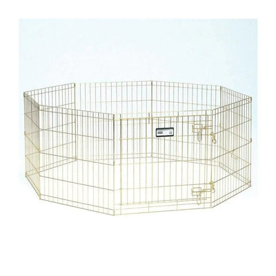 Mid West® Gold Zinc Exercise Pen with Door for Dog 24 Inch Mid West®