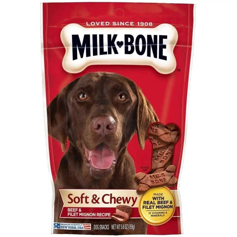 Milk-Bone Beef & Filet Mignon Recipe Chewy Dog Treats 1ea/5.6 oz Milk-Bone