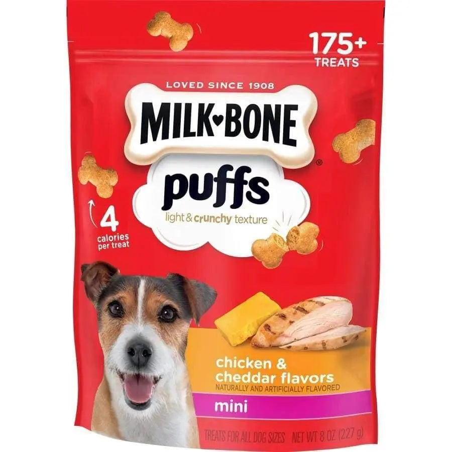 Milk Bone Puffs Chicken and Cheddar Dog Treats 1ea/Mini, 8 oz Milk-Bone