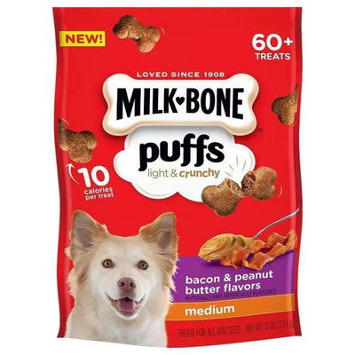 Milk-Bone Puffs Peanut Butter and Bacon Dog Treats 1ea/Medium, 8 oz Milk-Bone