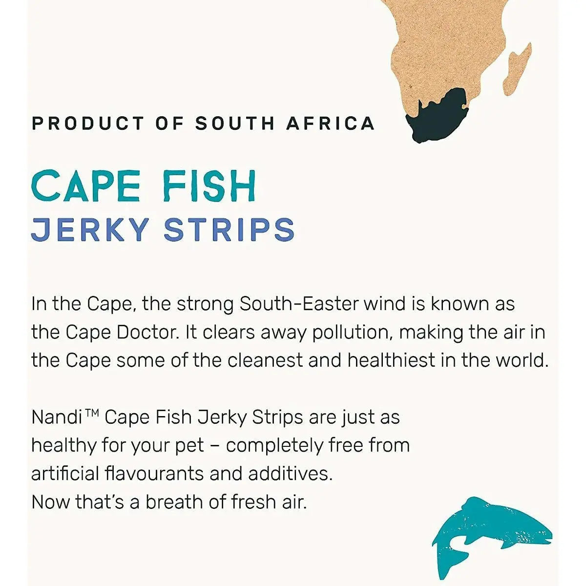 Nandi Cape Fish Jerky Strips Salmon & Trout Dog Treats 5.3oz Nandi