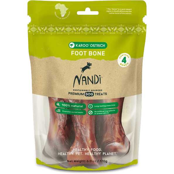 Nandi Karoo Ostrich Foot Dog Chew Bones Nandi